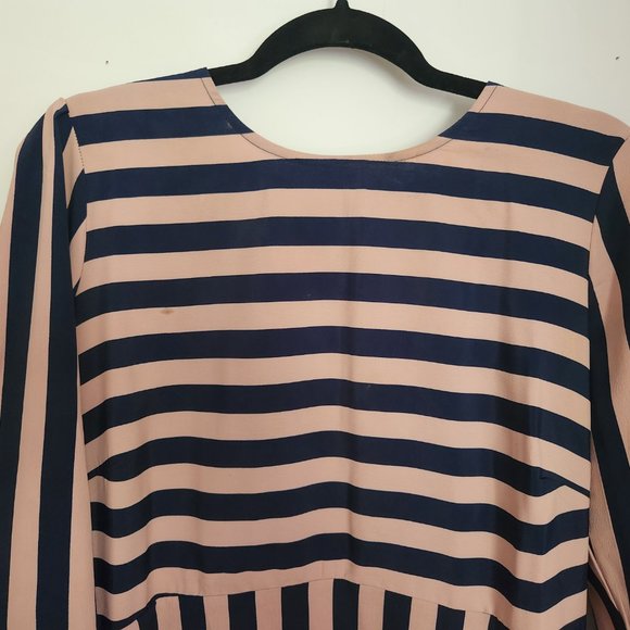 Asos Mod Column Striped Midi Dress Size 12 - Picture 6 of 10